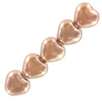 Czech Hearts beads kralen 6mm Crystal capri gold 00030/27101
